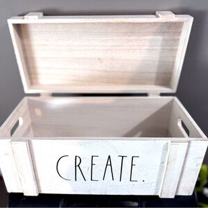 2/$40 🤍 Rae Dunn Rustic Wooden Storage Box “Create”